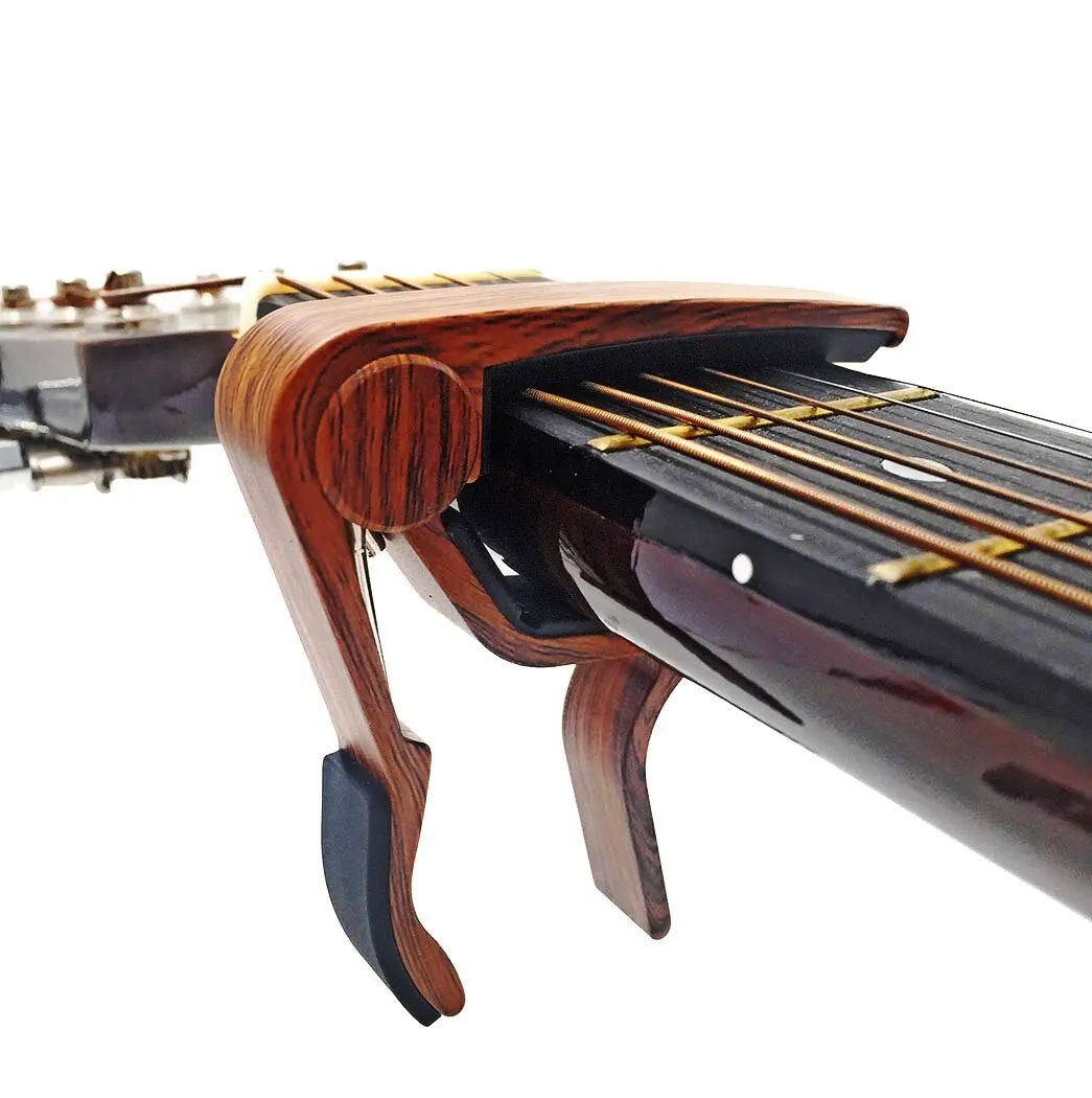 Capo per chitarra Miwayer per chitarre acustiche ed elettriche colore palissandro con 5 plettri
