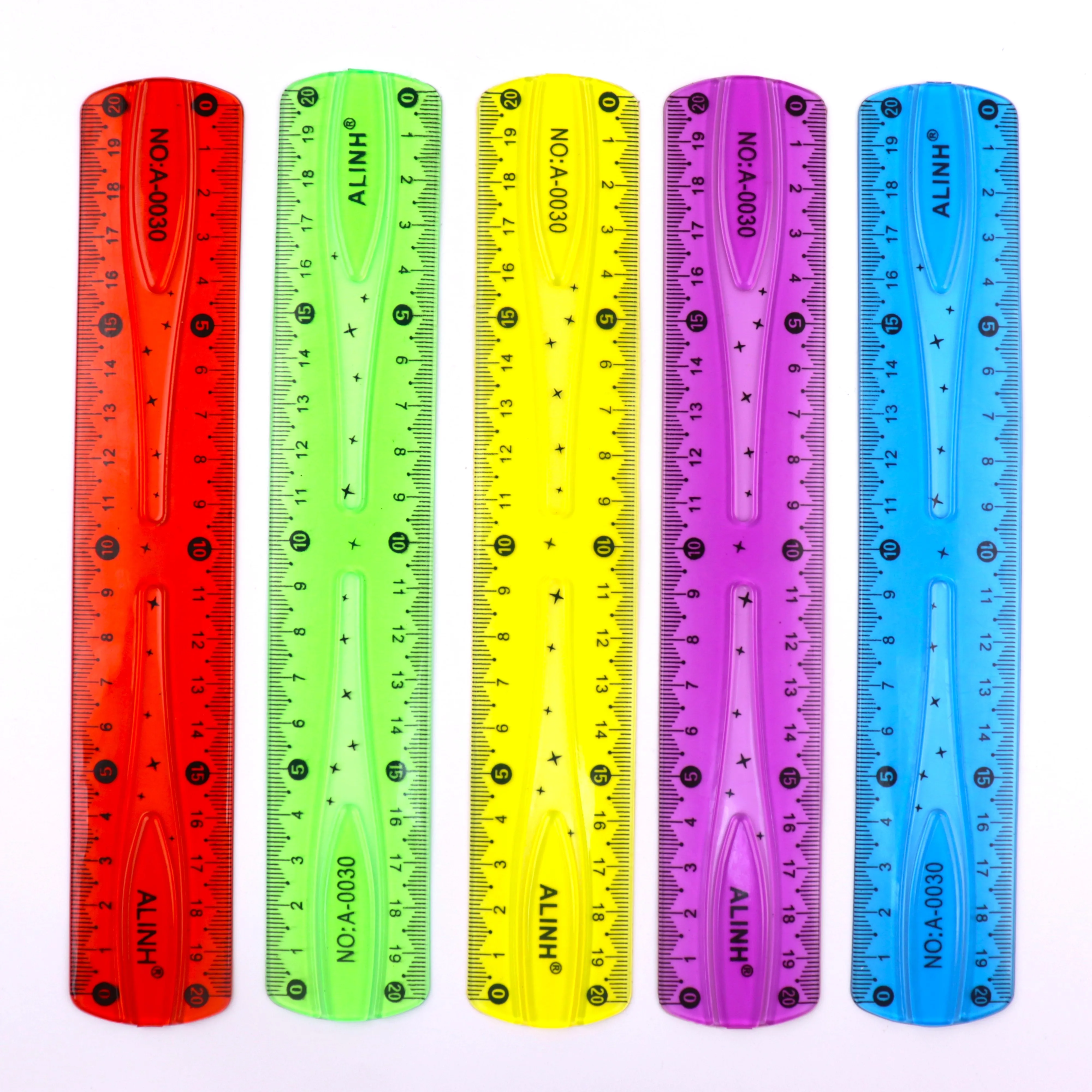 5 sale Color Transparent Plastic Flexible Rulers 0.98 inch&20cm/30cmMillimeter 6Colors transparent clear plastic ruler