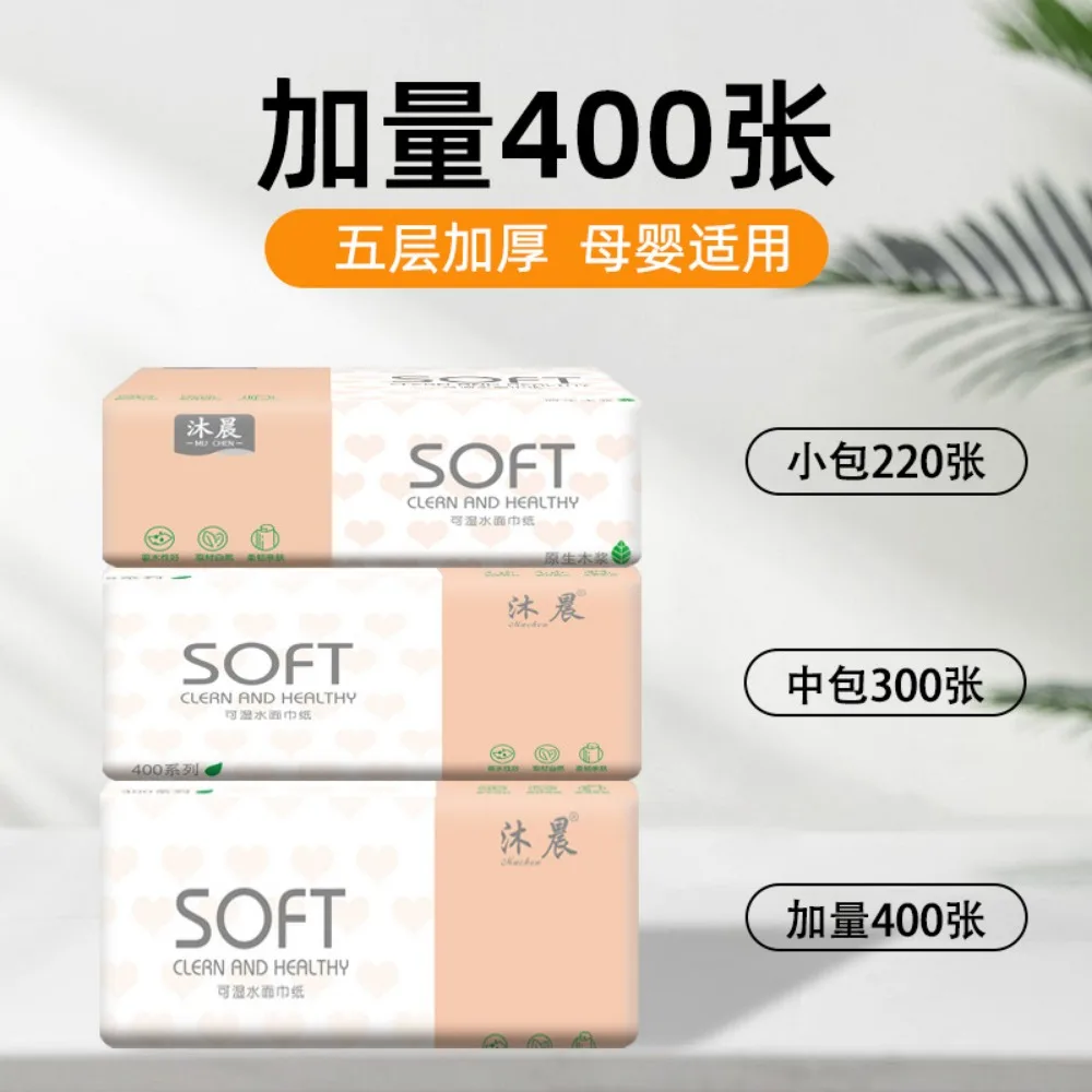 400 Sheets of Tissue Paper Household Wipes Toilet Paper Napkins Full Box of Facial Tissues Toilet Paper