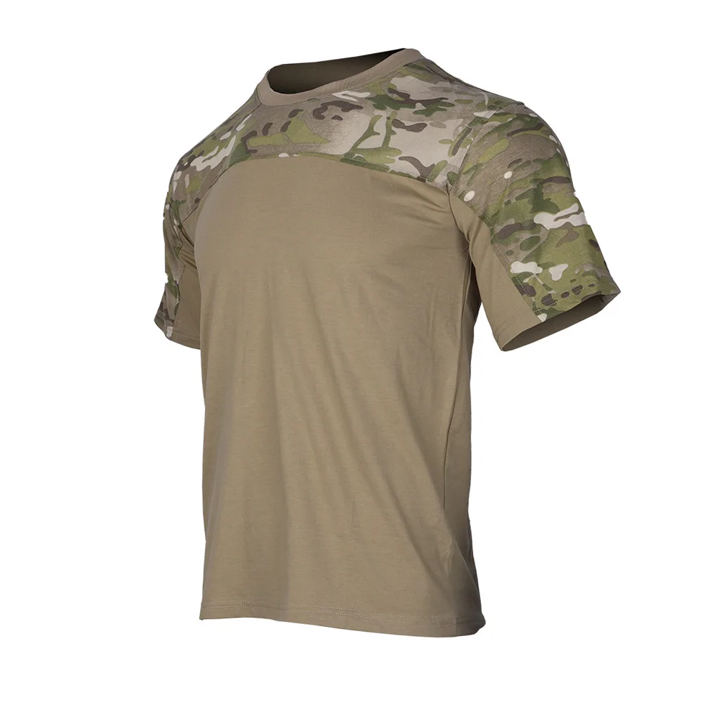Camo respirável camiseta masculina, T-shirt de combate tático, Roupas de caça, Tops ao ar livre