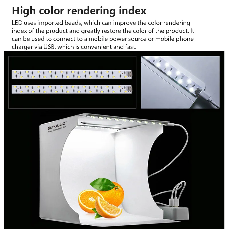 Mini 2 LED Panels Folding Portable 1100LM Light Photo Lighting Studio Shooting Tent Box Kit with 6 Colors Backdrops