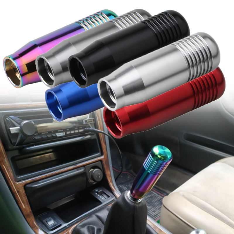8,5 cm aluminium pookknop stick handmatige transmissie universele auto uitgebreide versnellingspook versnellingskop met 3 adapters