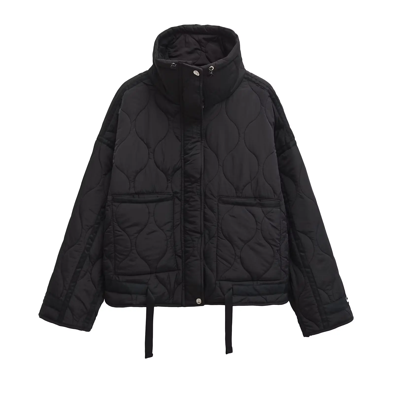 Robe de algodão feminino com zíper cor sólida bolso grande manga longa inverno nova jaqueta de algodão robe