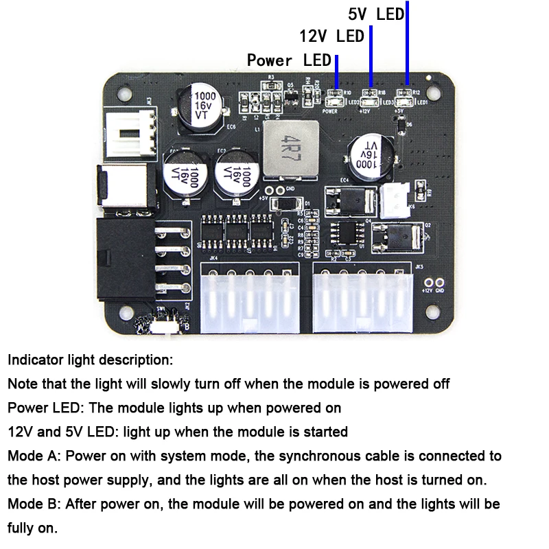 12v nas pico psu 4bay disco rígido hdd fonte de alimentação venda quente módulo DC-SATA 200w com cabo de alimentação com mineração motheboard