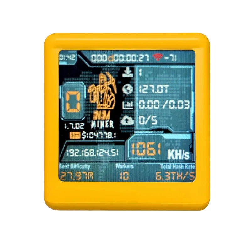 NM TV NMMiner Oficjalny Smart TV 1060KH/s lepszy niż Nerdminer v2 ESP32 BTC SOLO Lottery Miner & Inteligentny prezent domowy cichy Zegar Biurkowy