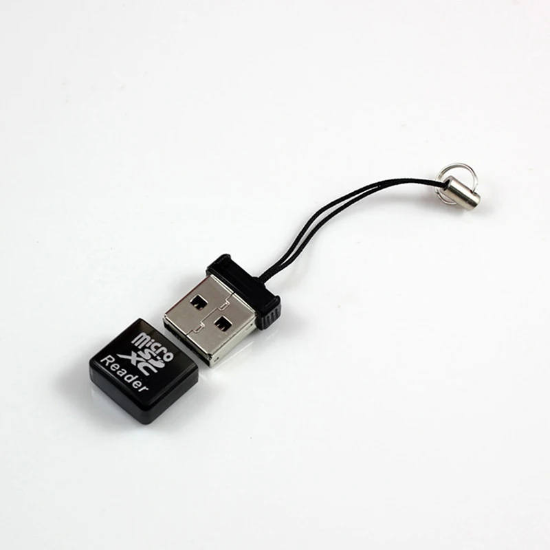 Mini USB 2.0 High Speed Memory Card Reader Adapter Micro SD/TF Card Reader with Lanyard Plug and Play