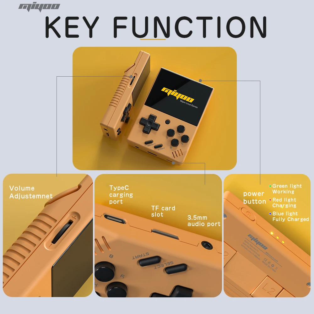 MIYOO MINI V2 V3 Di Động Retro Chơi Game Cầm Tay 2.8Inch IPS HDScreen Máy Trò Chơi Điện Tử Hệ Thống Linux Cổ Điển Chơi Game Giả Lập