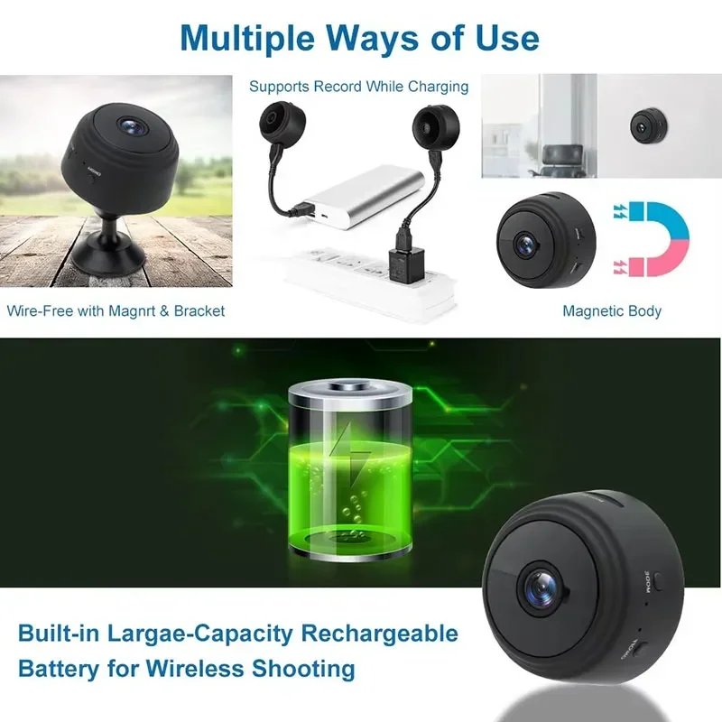 Mini cámara IP A9 1080p HD, microcámaras inalámbricas, versión nocturna, vídeo de voz, vigilancia de seguridad, cámaras Wifi, hogar inteligente
