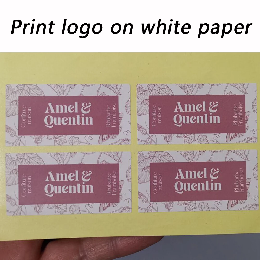 100 Chiếc Tùy Chỉnh Miếng Dán LOGO Trắng Nhãn/Cưới Bao Bì Thiết Kế Miếng Dán Giấy Xi Măng Kraft Làm Bánh Tên Riêng, cảm Ơn Bạn Nhãn