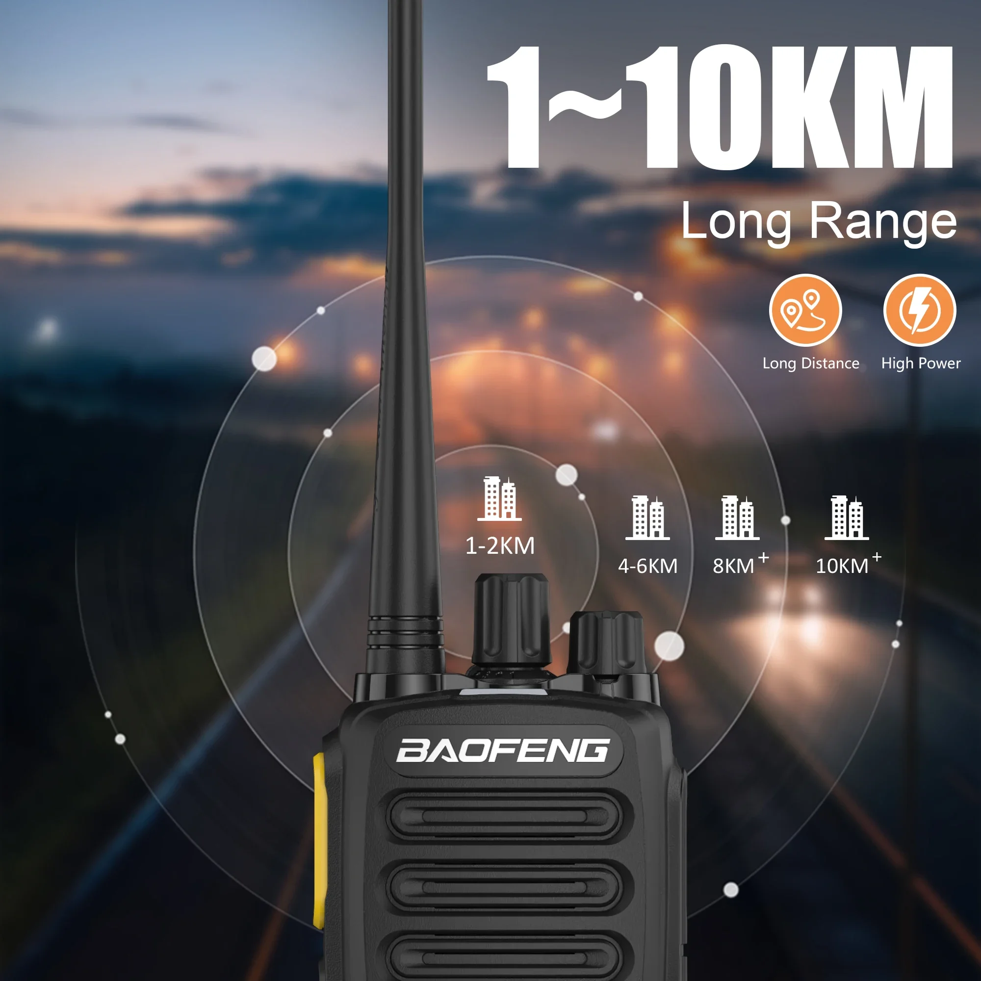 BF-1909D Baofeng Long Range Walkie Talkie Intelligente Rauschunterdrückung UHF-Funkverschlüsselung 10 km Typ C BF-1909 Upgrade