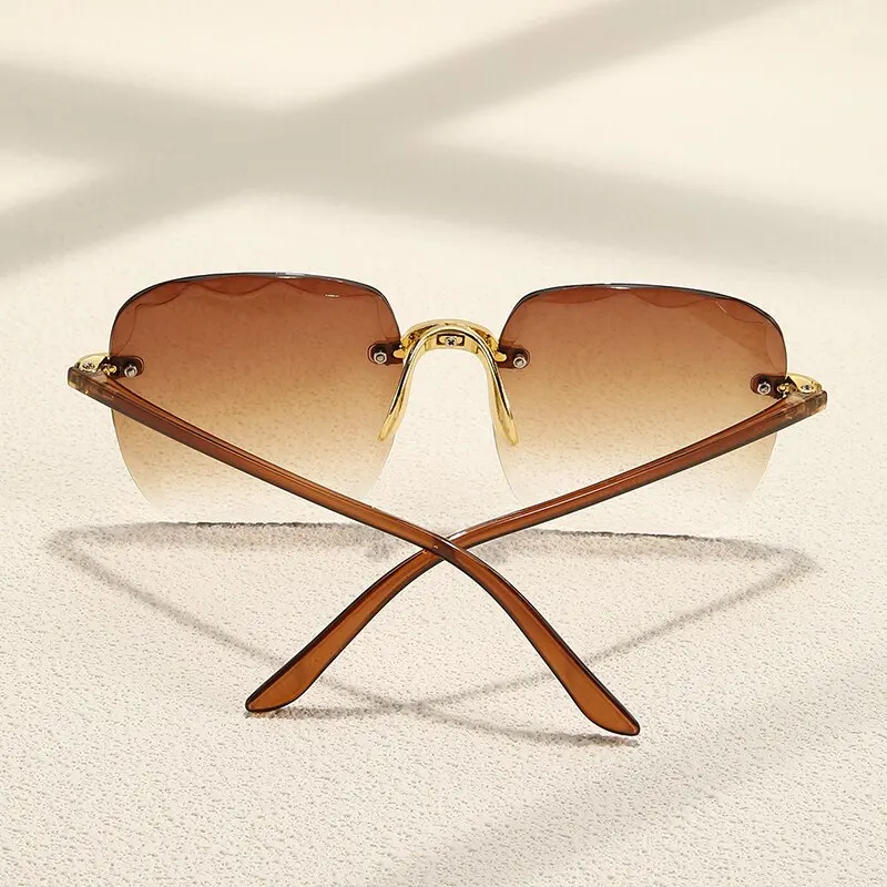 Quadrado Frameless clássico Gradiente Mulheres Sunglasses