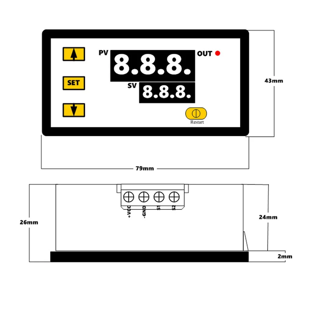 W3230 12V 24V 220V digital temperature controller thermostat regulator heating cooling control thermostat with sensor thermostat