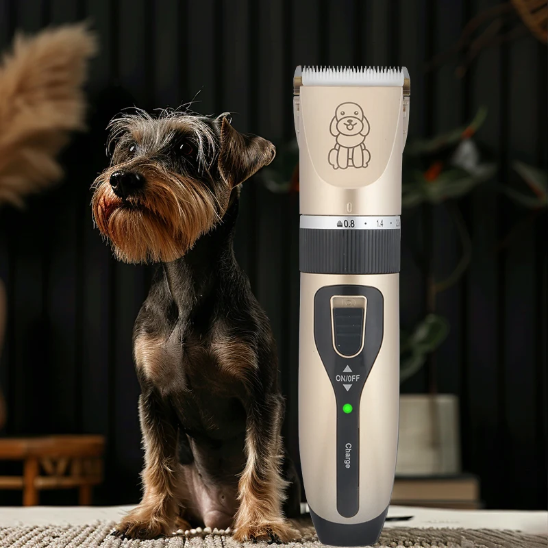 고양이 개 애완 동물을위한 전기 전문 머리 깎기 침묵 머리 커터 USB 충전식 애완 동물 손질 깎기 세트.