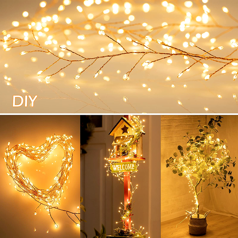 18M 500LEDs Cluster String Fairy Lights Waterdichte buitentuin Kerstdecoratie Vakantieverlichting