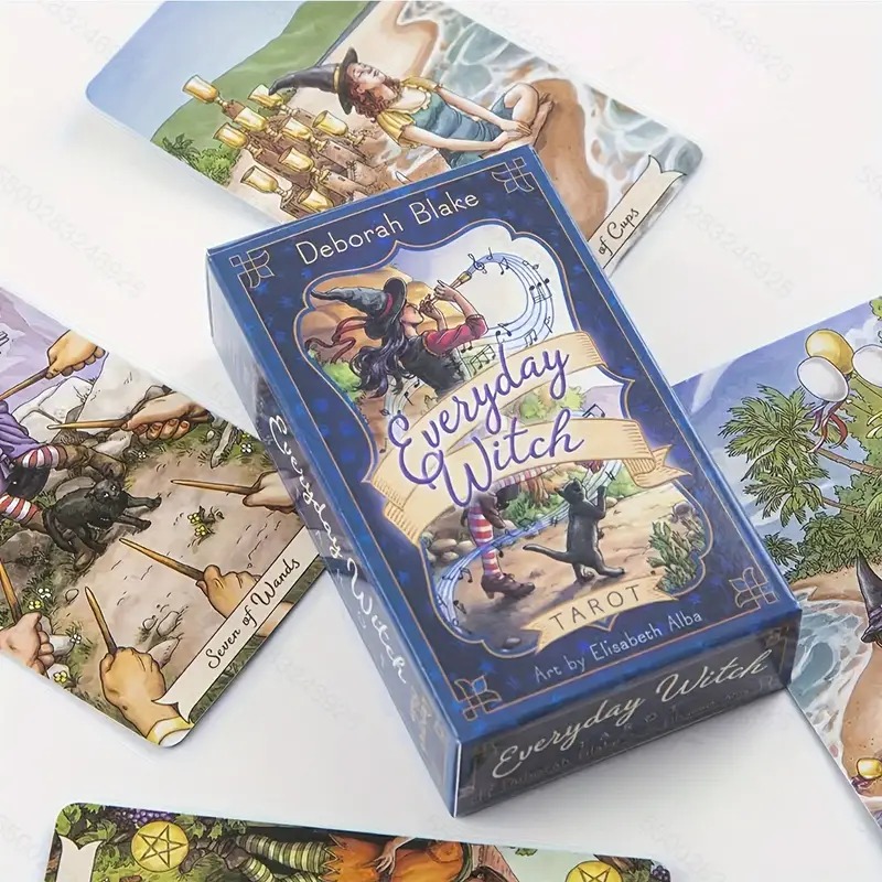 1 Box Everyday Witch Tarot Deck mit Reiseführer – 78-Kartenset, Partyspiel mit Hexerei-Motiv, praktisches Magic Tarot Kit