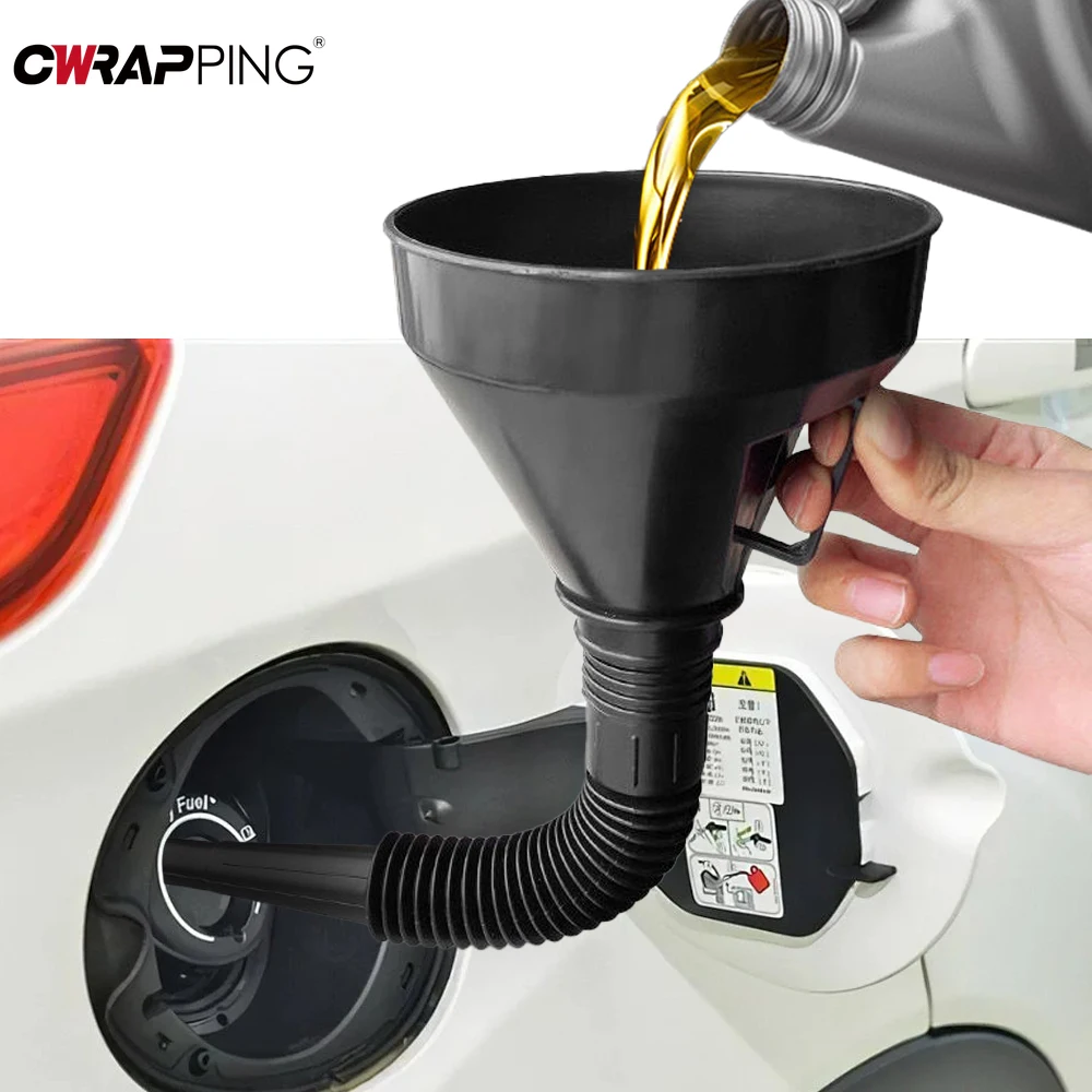 Embudo de repostaje automático para coche, manguera desmontable con filtro, embudo de boca larga, herramienta de embudo de aceite de motor de repostaje de motocicleta