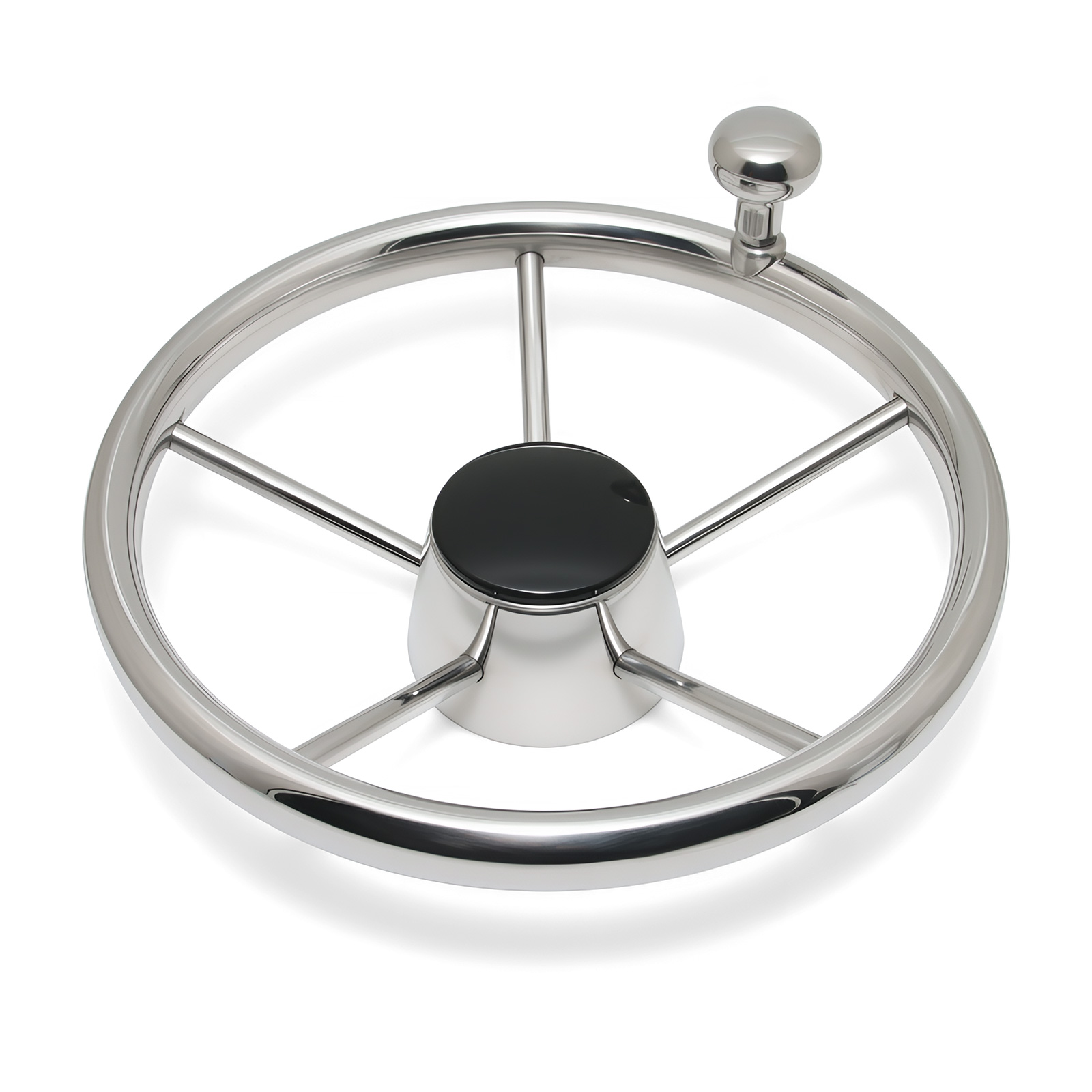 Kierownica do łodzi 11 cali, akcesoria morskie, idealna kierownica ze stali nierdzewnej 11 cali z gałką do łodzi, jachtu.