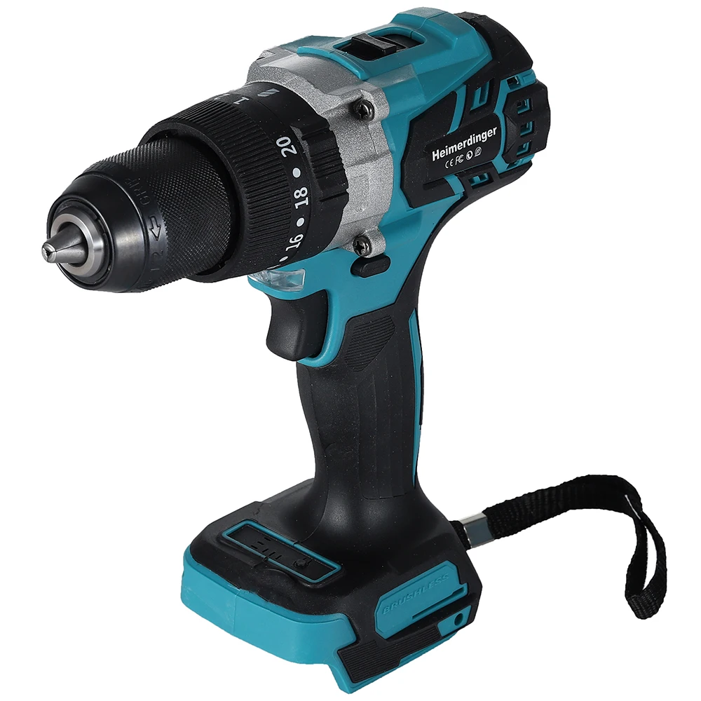 Taladro de impacto inalámbrico sin escobillas, taladro eléctrico de torsión de 1300 pulgadas, 2 velocidades variables, 1/2 In-lb(150N.m)