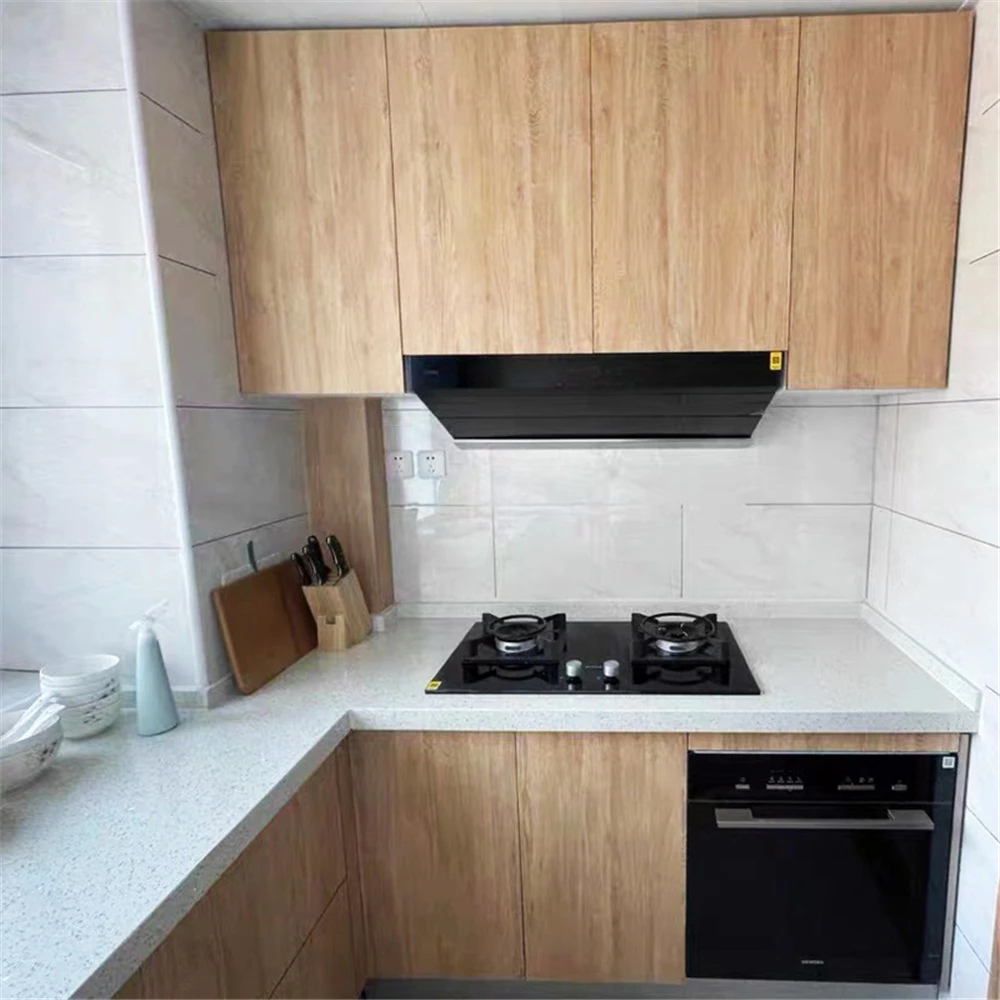 1 rolo de pvc à prova de óleo grão de madeira adesivo papel de parede autoadesivo para bancada de cozinha móveis armário mesa parede renovação