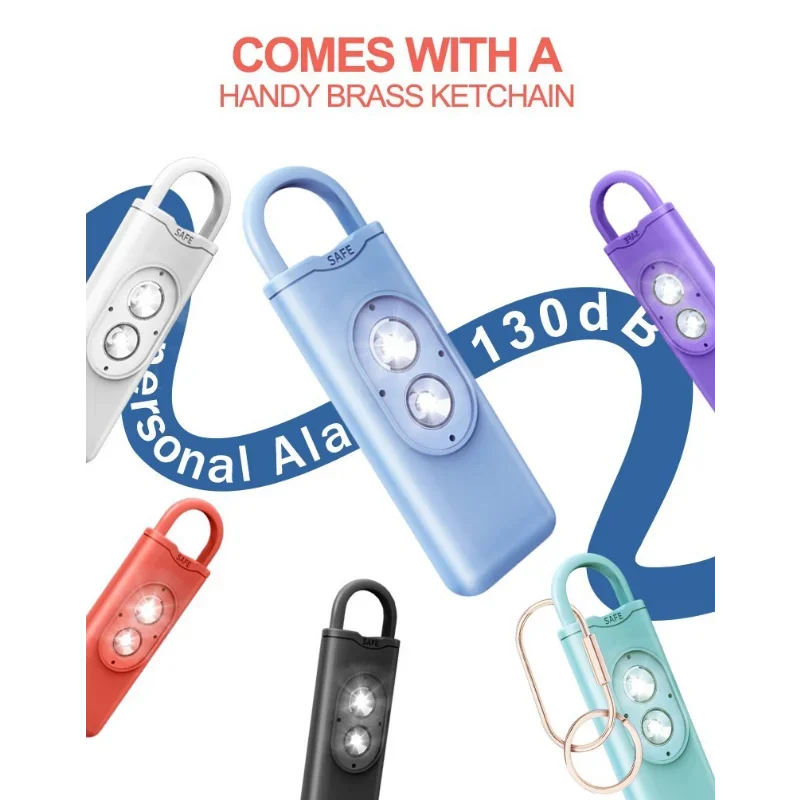 Self Defense Siren Safety Alarm for Women Keychain with 130dB SOS LED Light Personal Alarms Personal Security Keychain Alarm