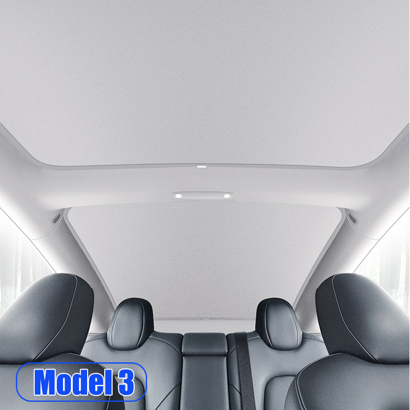 Für Tesla Modell 3Y 2021-2025 Neue Upgrade Eis Tuch Schnalle Sonnenschutz Glas Dach Sonnenschirm Vorne Hinten schiebedach Dachfenster