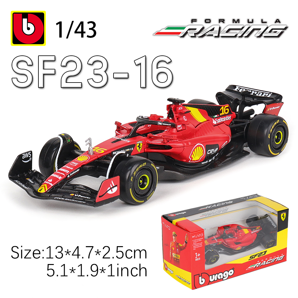 Bburago 1:43 2024 2023 F1 Scuderia Ferrari SF24 SF23 # 16-delecler # 55sainz jr legering luxe auto gegoten automodel speelgoedserie