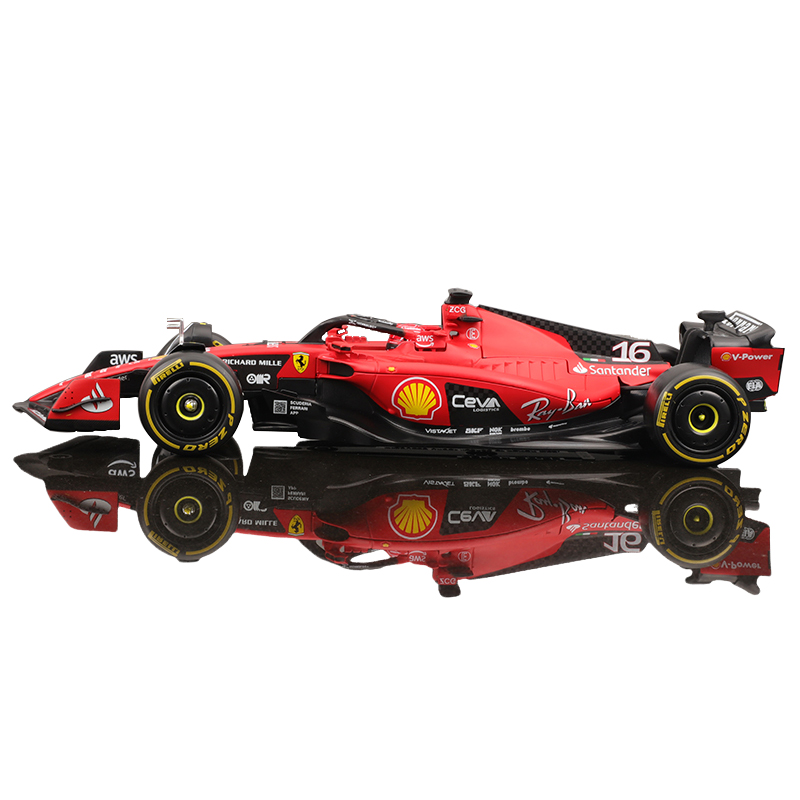 Bburago-F1 Racing Alloy Car Model, 1:24, Scuderia Ferrari Team, SF23 2023, 1:24, Fórmula Carlos Sainz, Brinquedo Diecast, 1:24