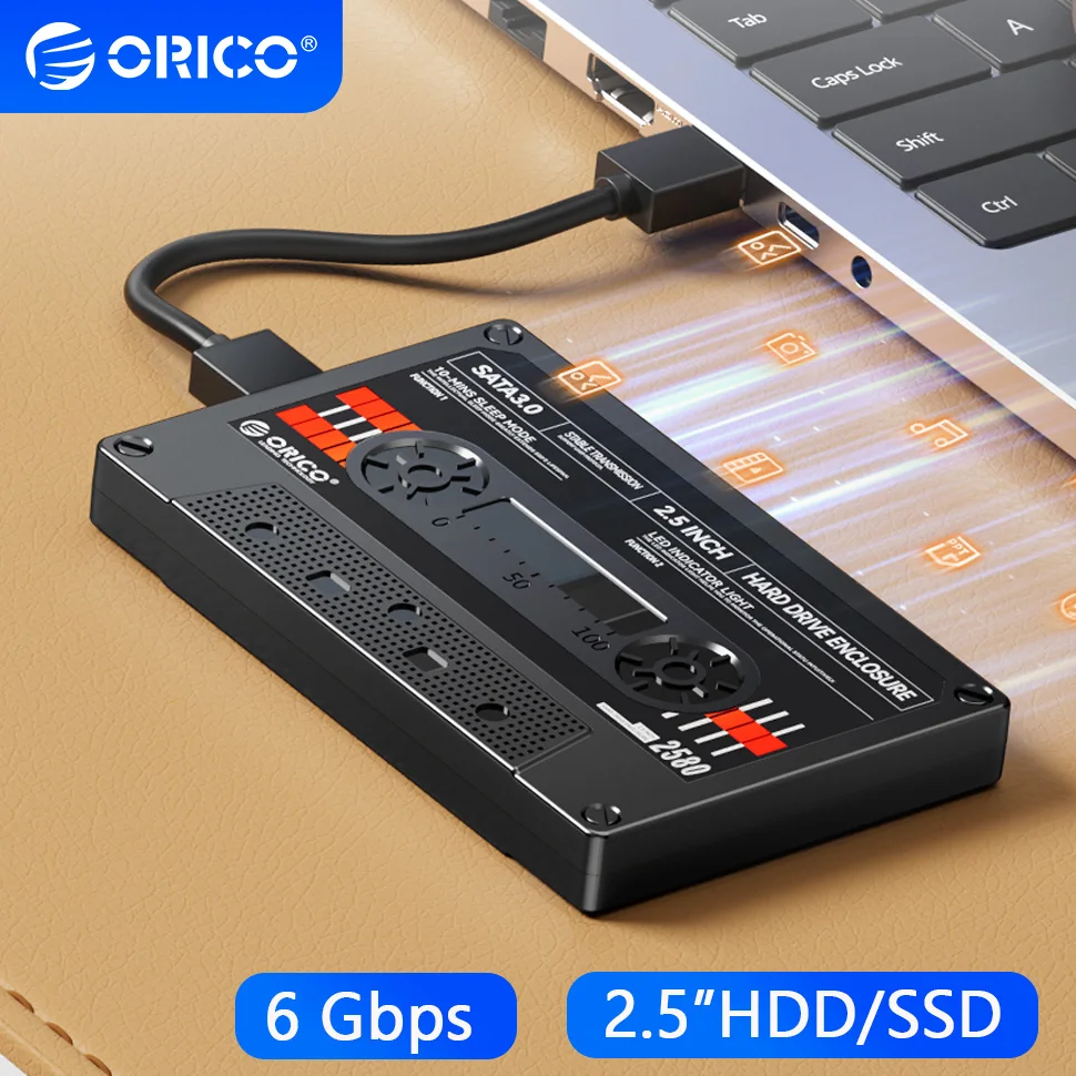 Корпус жесткого диска ORICO 2,5 дюйма USB C SATA III Classic SSD HDD внешний корпус 6 Гбит/с HD Storage Box ударопрочный для ПК ноутбука