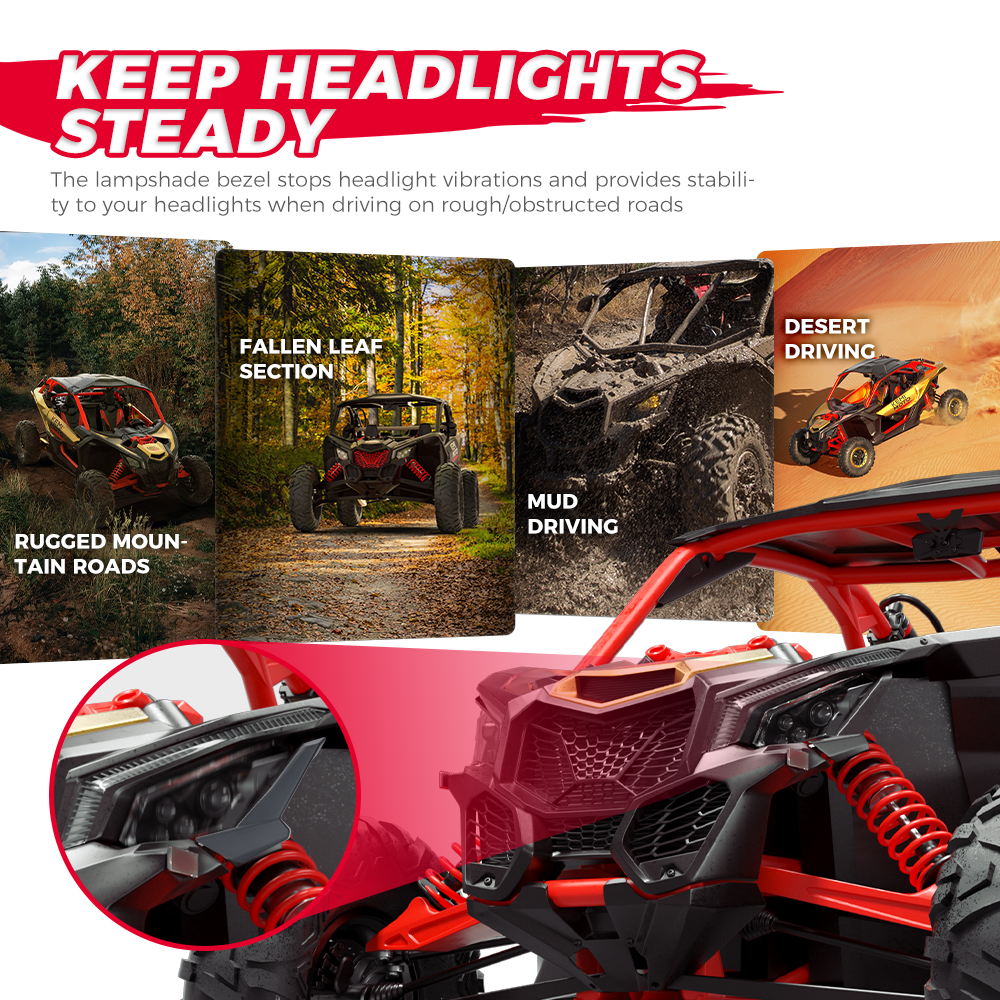 Maverick X3 UTV Frontscheinwerfer-Abdeckungsverkleidung für Can-am X3 MAX R RR 4x4 XDS XMR XRC DS Turbo DPS 2017-2025