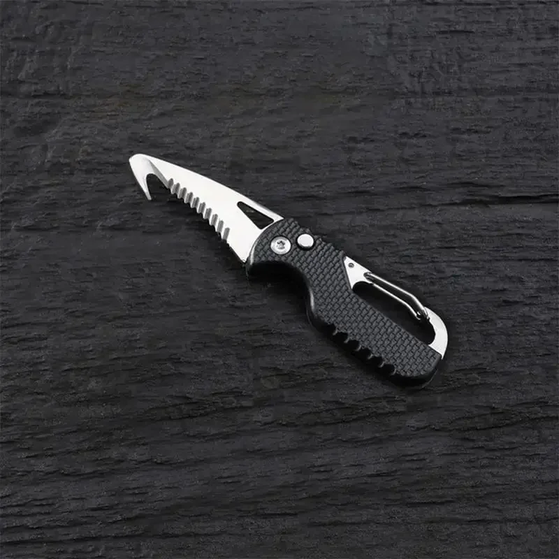 Portable Folding Knife Express Parcel Knife Stainless Serrated Hook Cutter Outdoor Camping Carry-on Survival Tool Box Opener