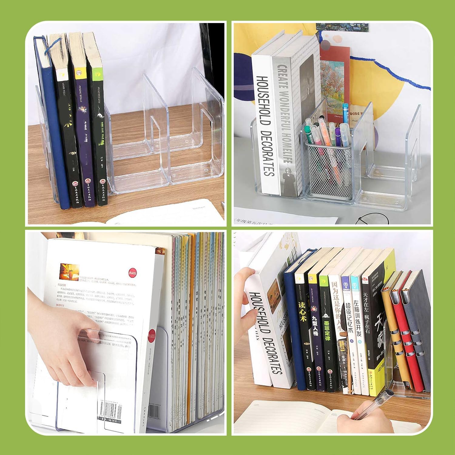 Multi-function Desktop Storage Rack Macaron Color Plastic Folder Bookshelf School Office Book Notebook Holder Organizer Supplies