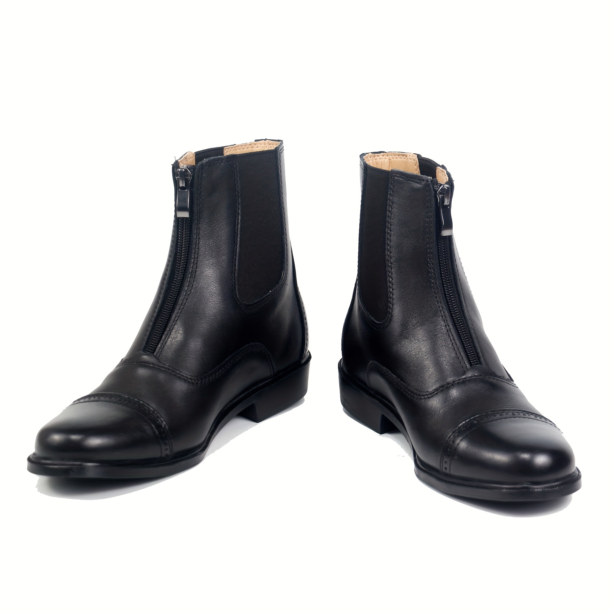 Botas de equitação para homens e mulheres, botas equestres, couro completo, alta qualidade, sapatos com zíper, perspectiva, cabeçada