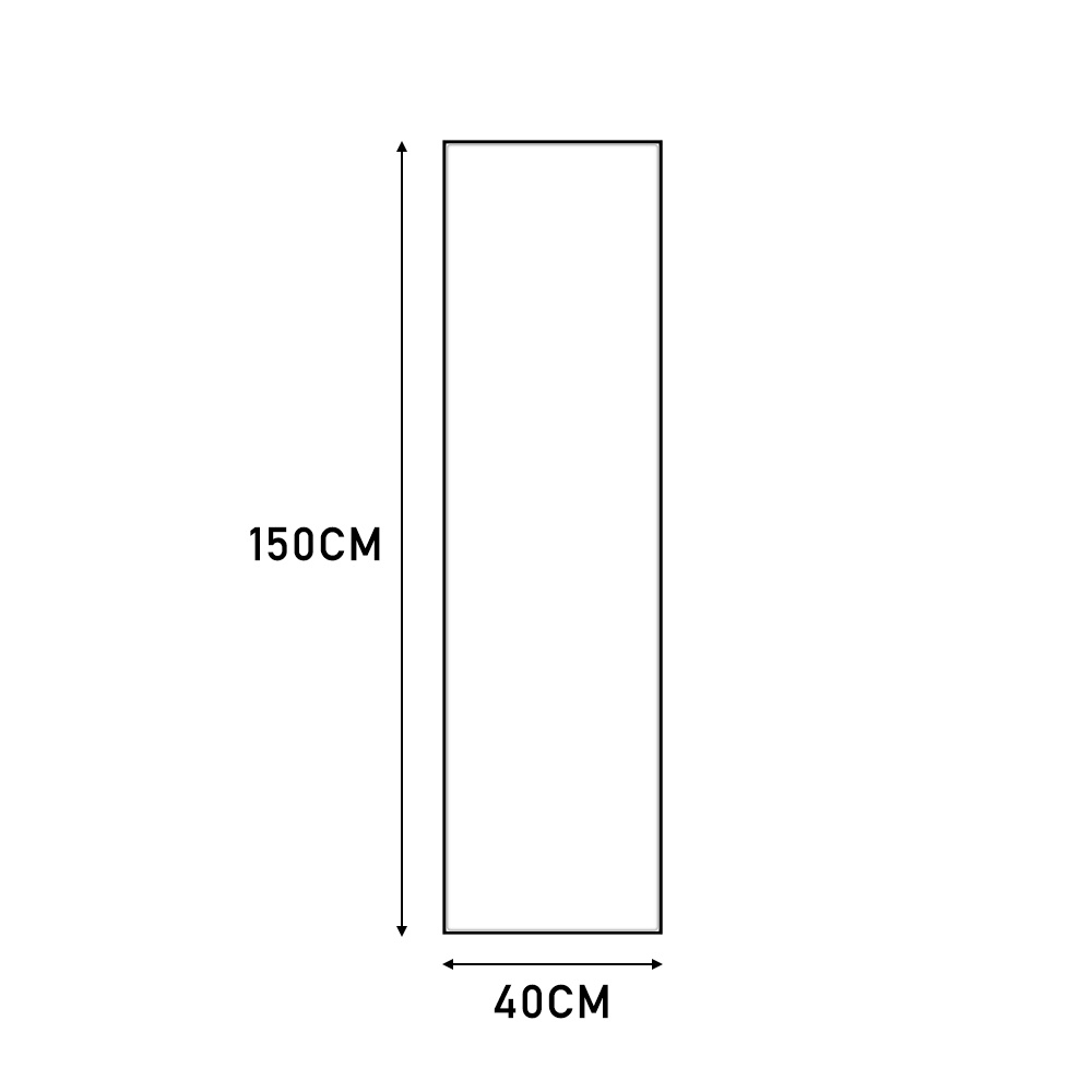 150cm Black Slim Frame Freestanding Wall Mounted Mirror