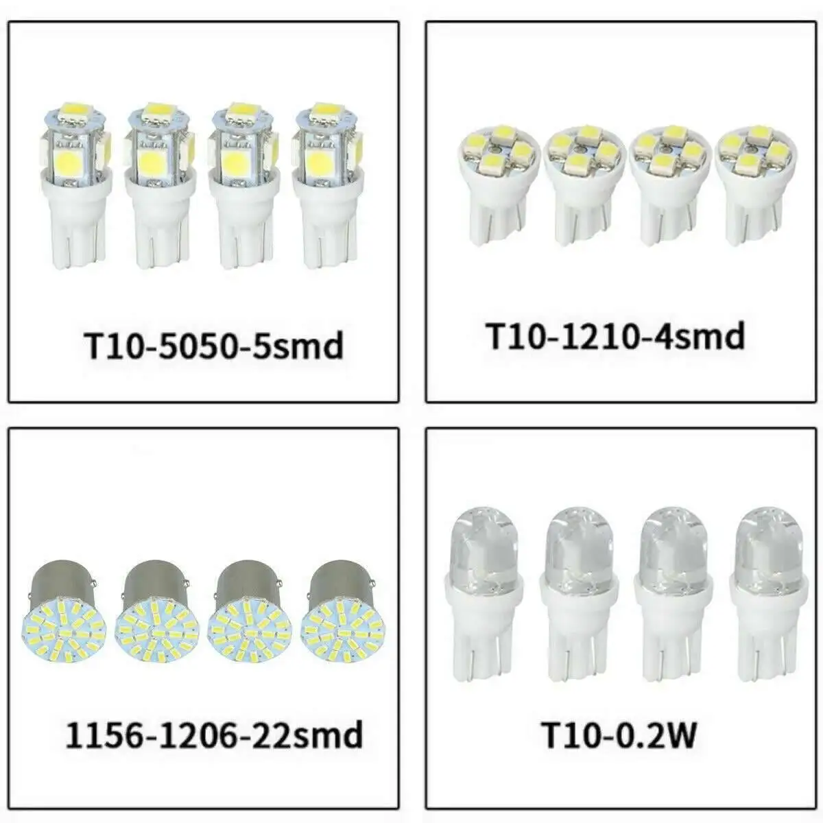 42 Stuks Autolichten T10 6000K SMD LED Vervanging Kenteken/Lezen Xenon Wit Interieur Gloeilampen