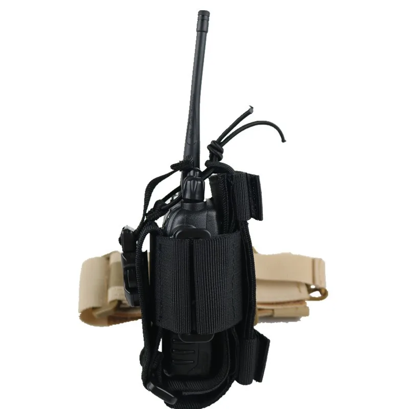 Nuovo supporto per walkie-talkie tattico regolabile Custodia per radio Custodia per interfono da caccia Borsa per radio Molle in nylon per esterni