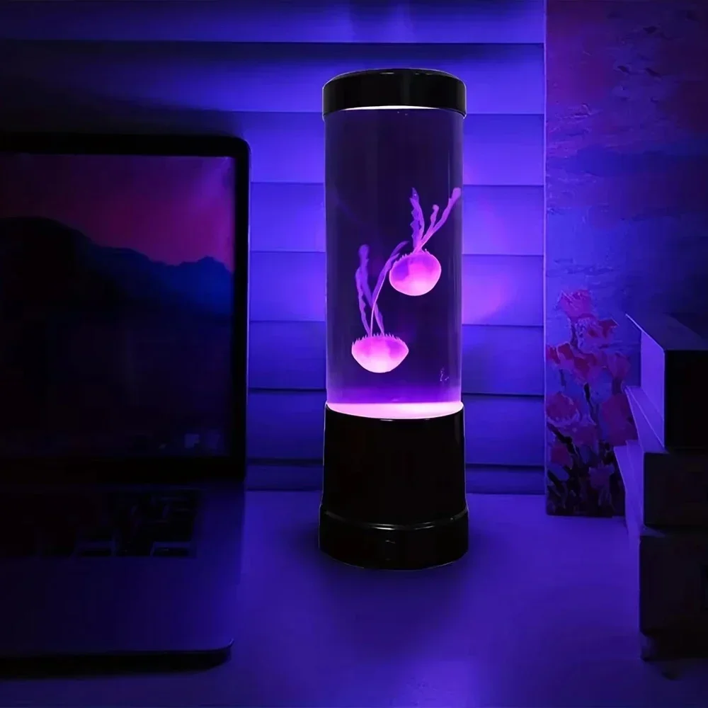 해파리 램프 LED 원격 제어 색상 변경 수족관 조명 8 색 홈 장식 조명 야간 조명 애완 동물 용품