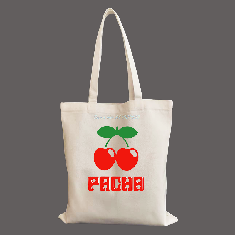 Pacha Ibiza Tas Belanja Cetak Wanita Manis Kanvas Santai Toko Harian Kualitas Tinggi Harajuku Gaya Korea Semua Cocok Tas Kelontong