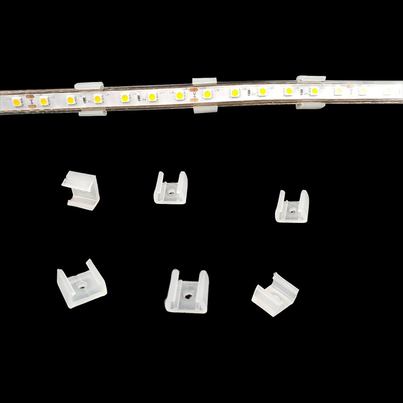 Conector de Clips de fijación para tira de LED, 20 piezas, para fijar luz de neón 2835, 220V, hebilla de plástico COB, accesorios flexibles de 8/10/12/14/17/20mm