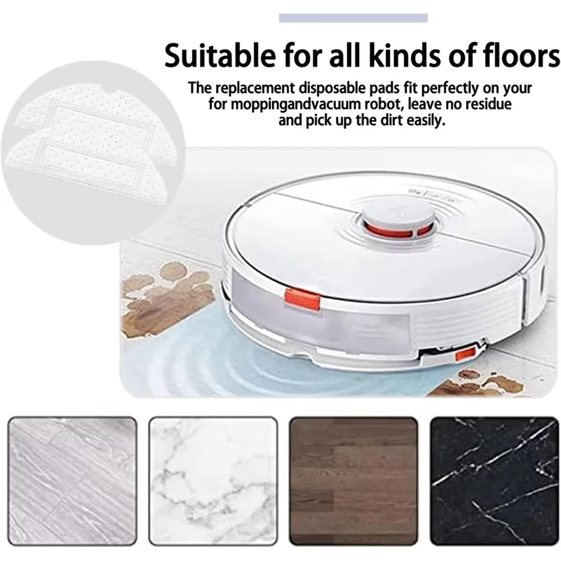 40 Buah Kain Pel Sekali Pakai untuk Roborock S7 S70 S75 S7max S7maxv T7S G10 T8 Plus Bantalan Pel Robot Vacuum Kain Pel Suku Cadang-A70Z