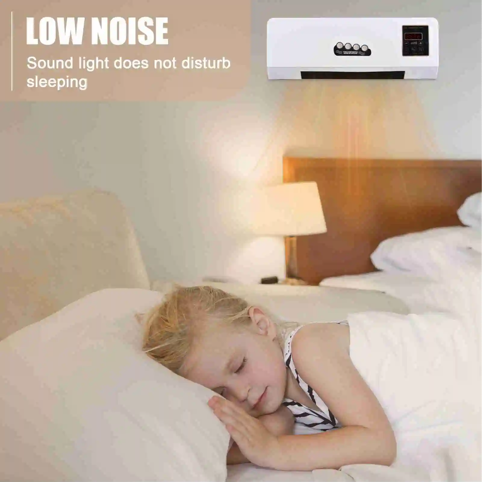 Heater with Fan Heater Fan 2 in 1 Heating Nature Wind Timing Digital Display Wall Mounted Space Heater for Home  Dormitory
