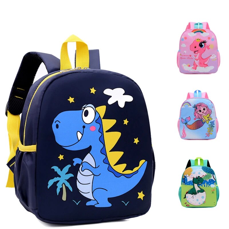 Mochilas escolares con estampado de dinosaurio de dibujos animados, mochila impermeable de moda para guardería, escuela primaria, mochila para estudiantes