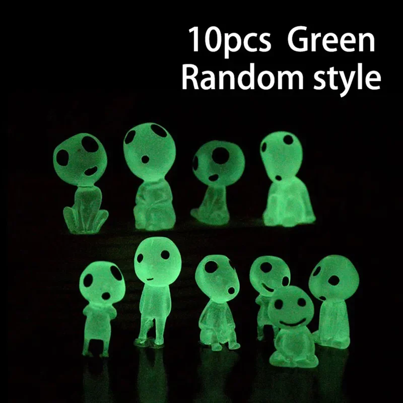 10 ชิ้นลูมินัสโกสต์ไมโครภูมิทัศน์อุปกรณ์เสริมกลางแจ้งตกแต่งจิ๋วเรืองแสงในที่มืดต้นไม้เอลฟ์ตกแต่งสวนนางฟ้า