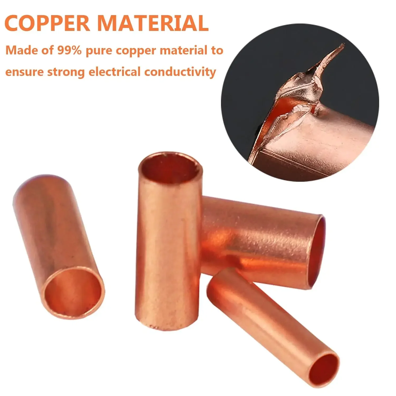 250 PCS Ferrules ลวดชุด 7 ขนาดทองแดง CRIMP Connector ฉนวนไฟฟ้า BUTT Terminal Assortment Kit