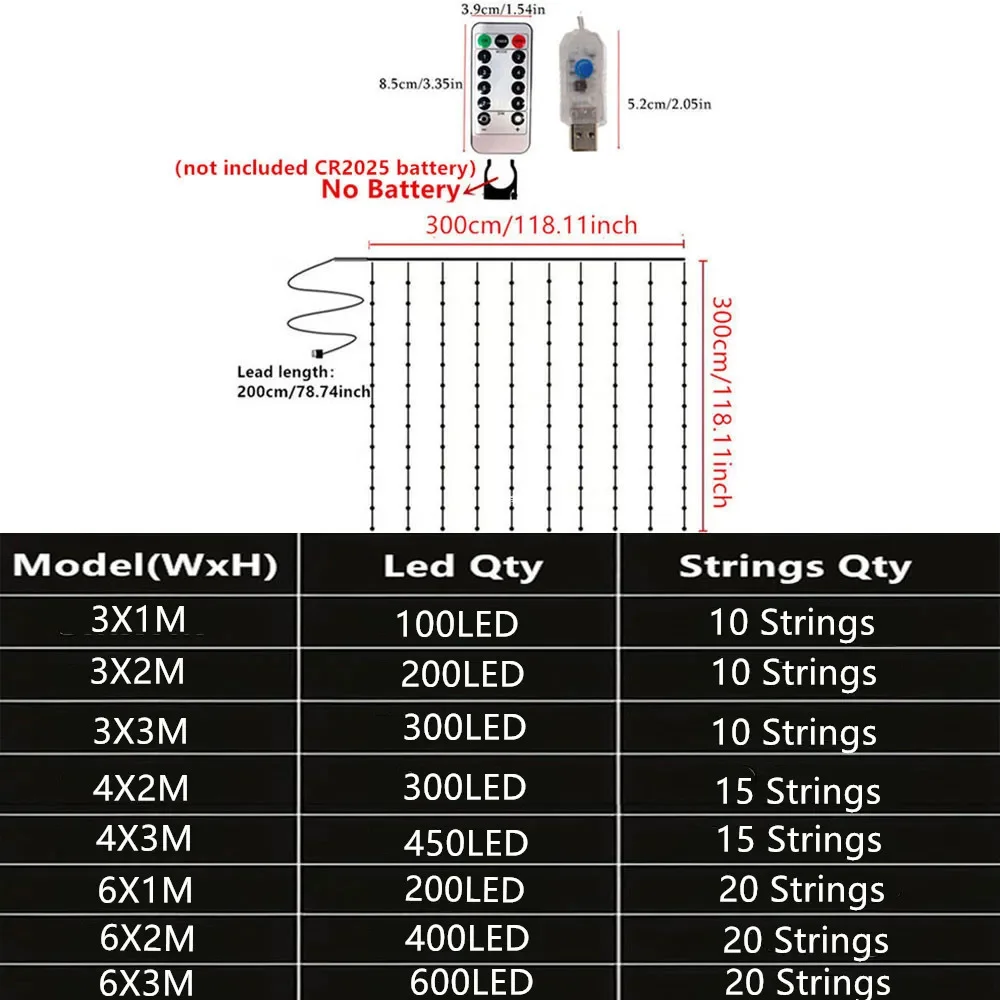 USB 커튼 문자열 조명 8 모드 요정 빛 크리스마스 할로윈 화환 휴일 Led 빛 웨딩 파티 홈 침실 장식