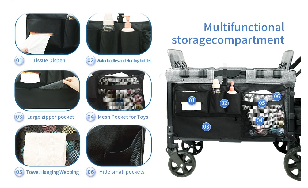 Universal wonderfold wagon net storage W2 W4 stroller organizer bag mesh organizer  wheelchair accessories