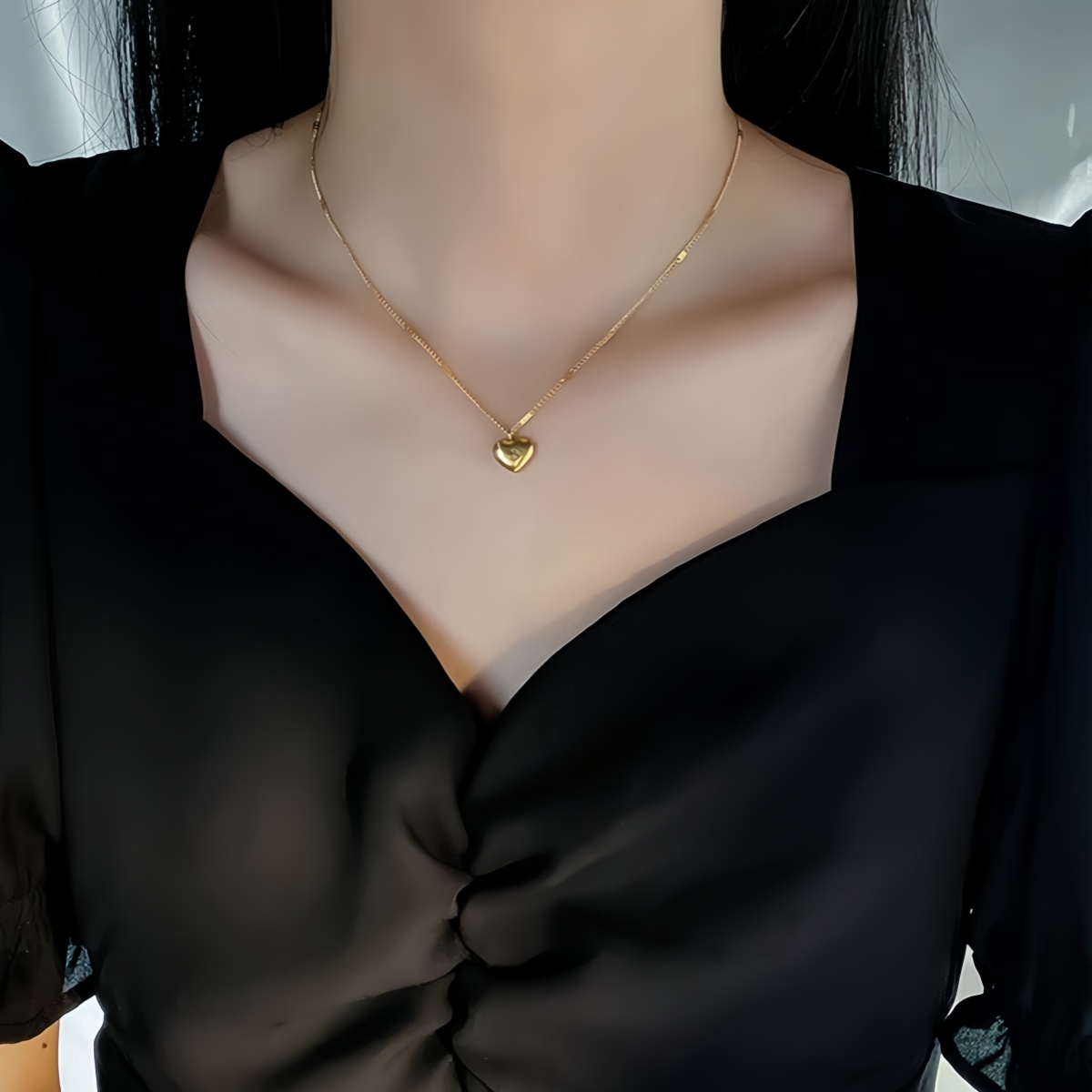 Titanium Staal Goud Liefde Hanger Ketting Vrouwen Trendy Mode Vakantie Partij Sieraden Kerstdag Cadeau