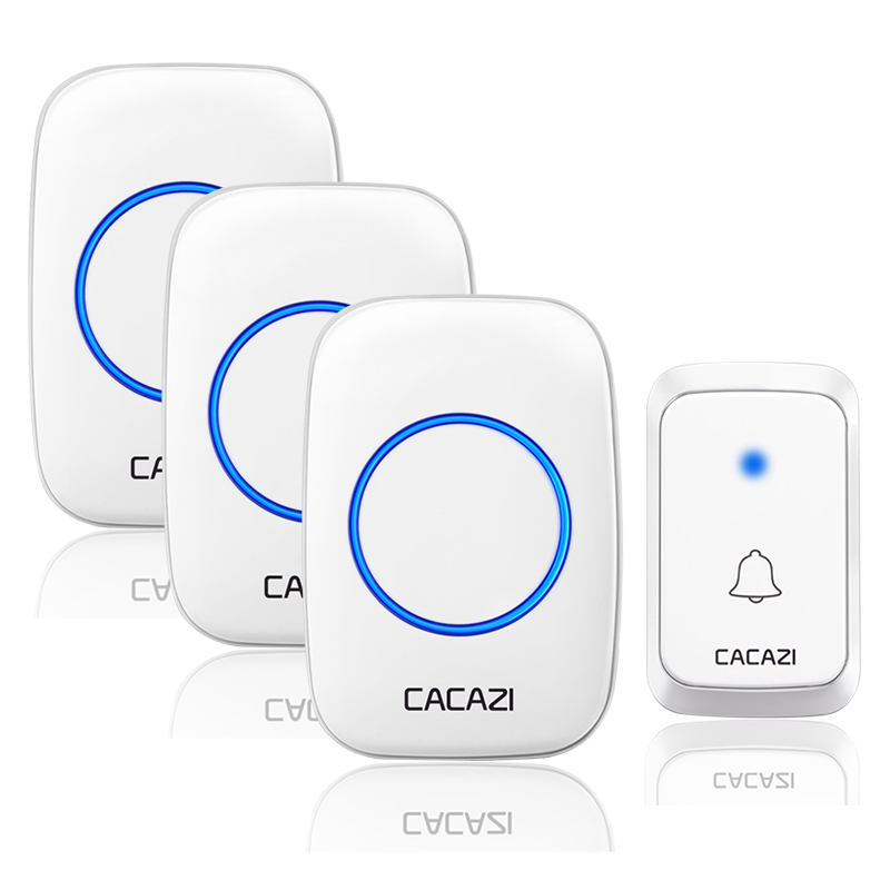 CACAZI A06 DC 電池式ワイヤレス防水ドアベル 300 メートルリモート 36 チャイムコードレスホームコードレスコールベル