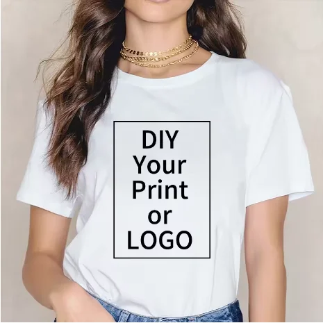 180g personalizado mujeres hombres personalizado impreso 100% algodón manga corta su logotipo foto marca texto camiseta personalizar ropa gráfica
