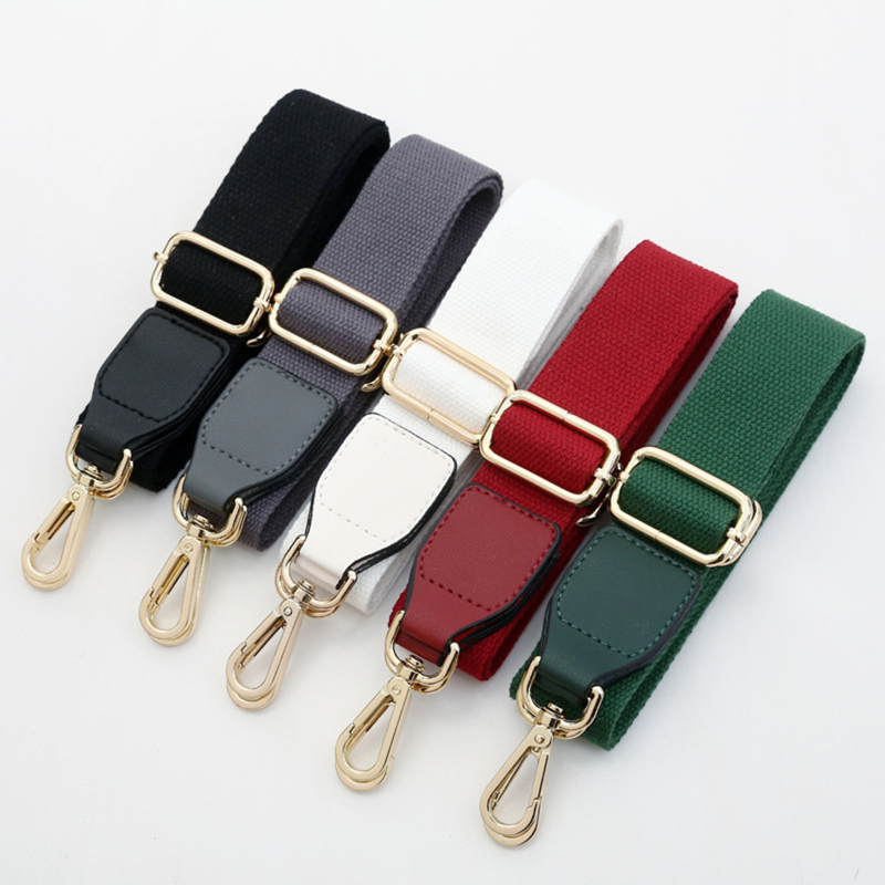 Correas anchas de hombro, correas de algodón de Color sólido, correa de cuero Pu ajustable para bolso de mensajero, suministros de accesorios