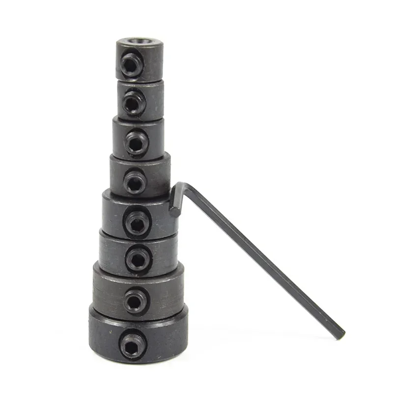 STONEGO 8pcs Drill Bit Depth Stop Rings - 3-16mm Adjustable Collars, Positioner, for Precision Woodworking